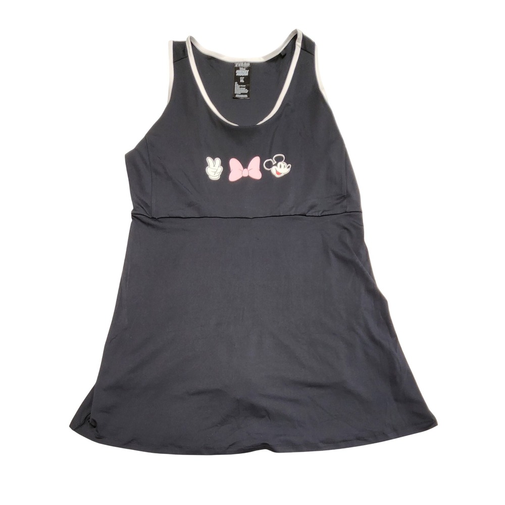 Disney Mickey Mouse Athletic Tennis Dress Racerback Graphic Black Womens XL